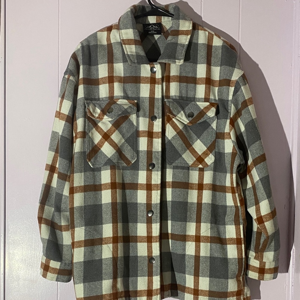 Plaid Button-Up Shirt Jacket